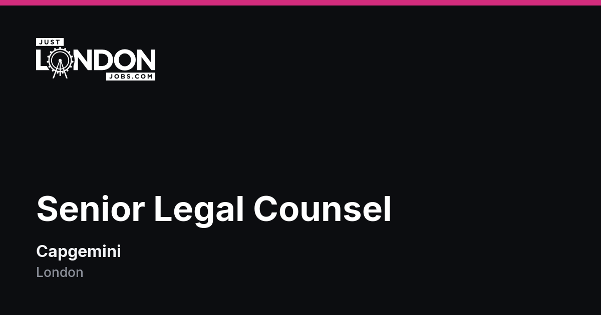 Senior Legal Counsel at Capgemini in London
