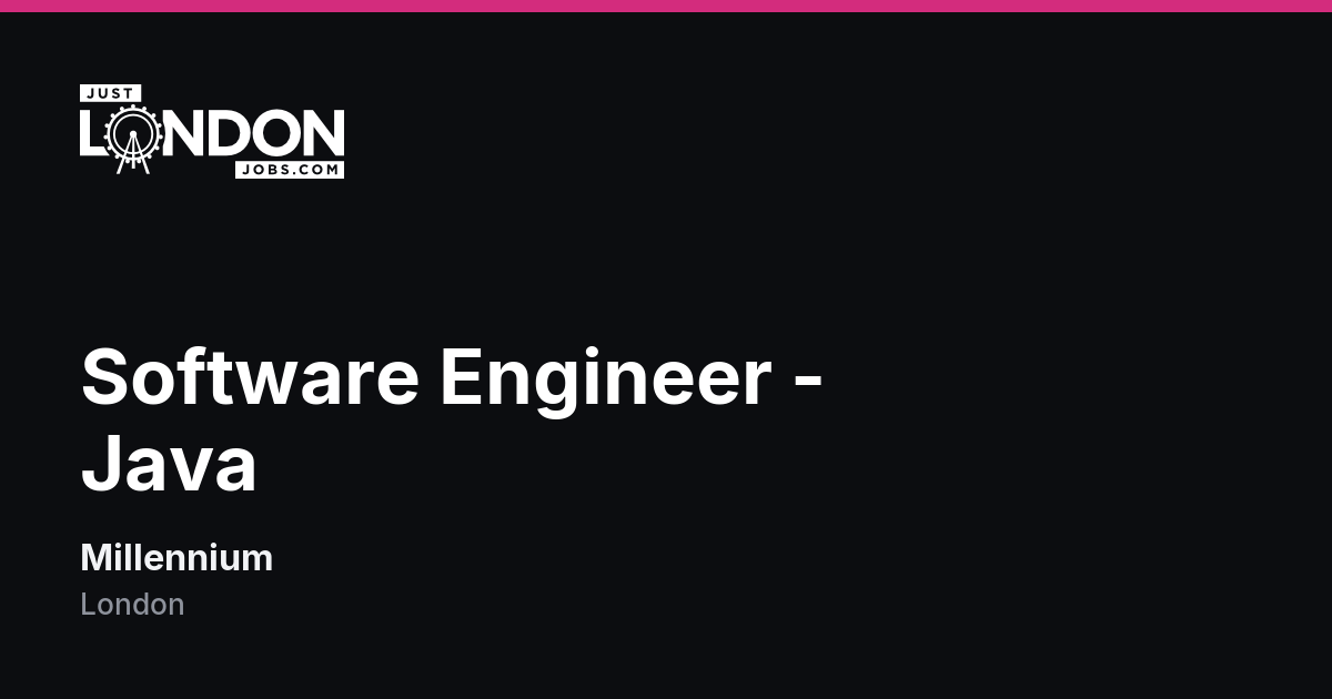 Software Engineer - Java at Millennium in London